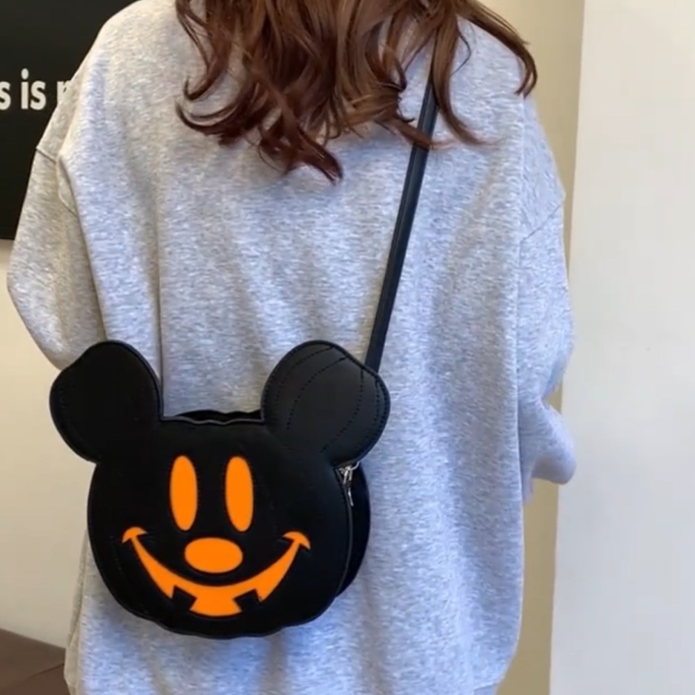 Pumpkin Mickey Mouse Crossbody Bag - Picture 2 of 5